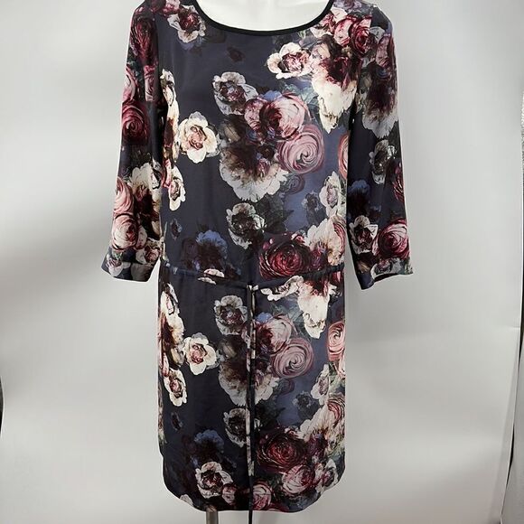 Club Monaco 3/4 sleeve floral print silk dress - Picture 2 of 9